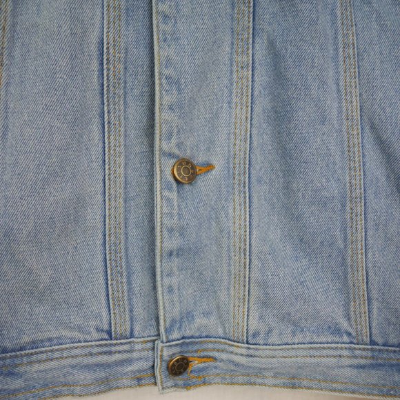 Vintage 100% Cotton Light Wash Men's Denim Jacket XL - Picture 7 of 8